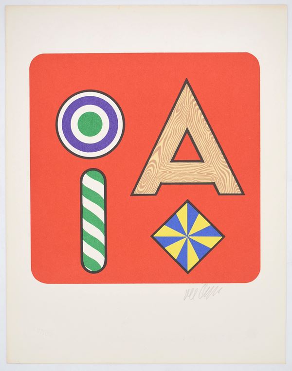 del Pezzo, Lucio: la lettera “A”, per la serie “L’Alfabeto” di Bolaffiarte