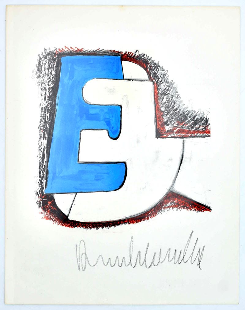 Cascella, Andrea — La lettera “E”, per la serie “L’Alfabeto” di Bolaffiarte, fotolitografia
