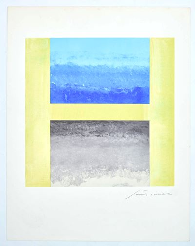 Giuseppe Santomaso, La lettera “H” (per la serie “L’Alfabeto” di Bolaffiarte), fotolitografia