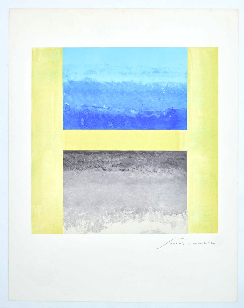 Giuseppe Santomaso, La lettera “H” (per la serie “L’Alfabeto” di Bolaffiarte), fotolitografia