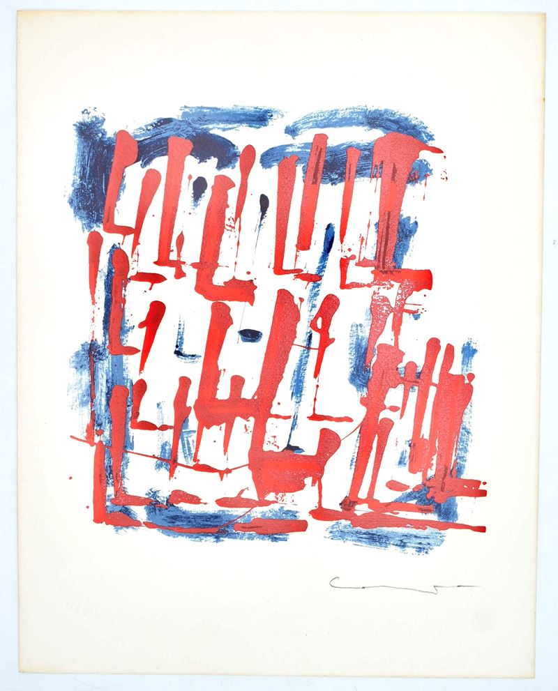 Pietro Consagra, La lettera “L” per la serie “L’Alfabeto” di Bolaffiarte, fotolitografia