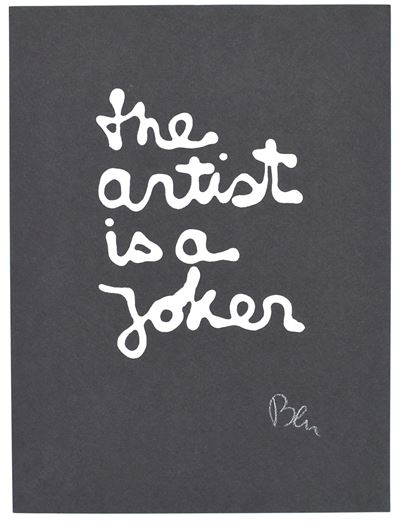 Vautier Ben, The Jocker, fotolitografia da Luigi Veronesi (edizione Bolaffiarte)