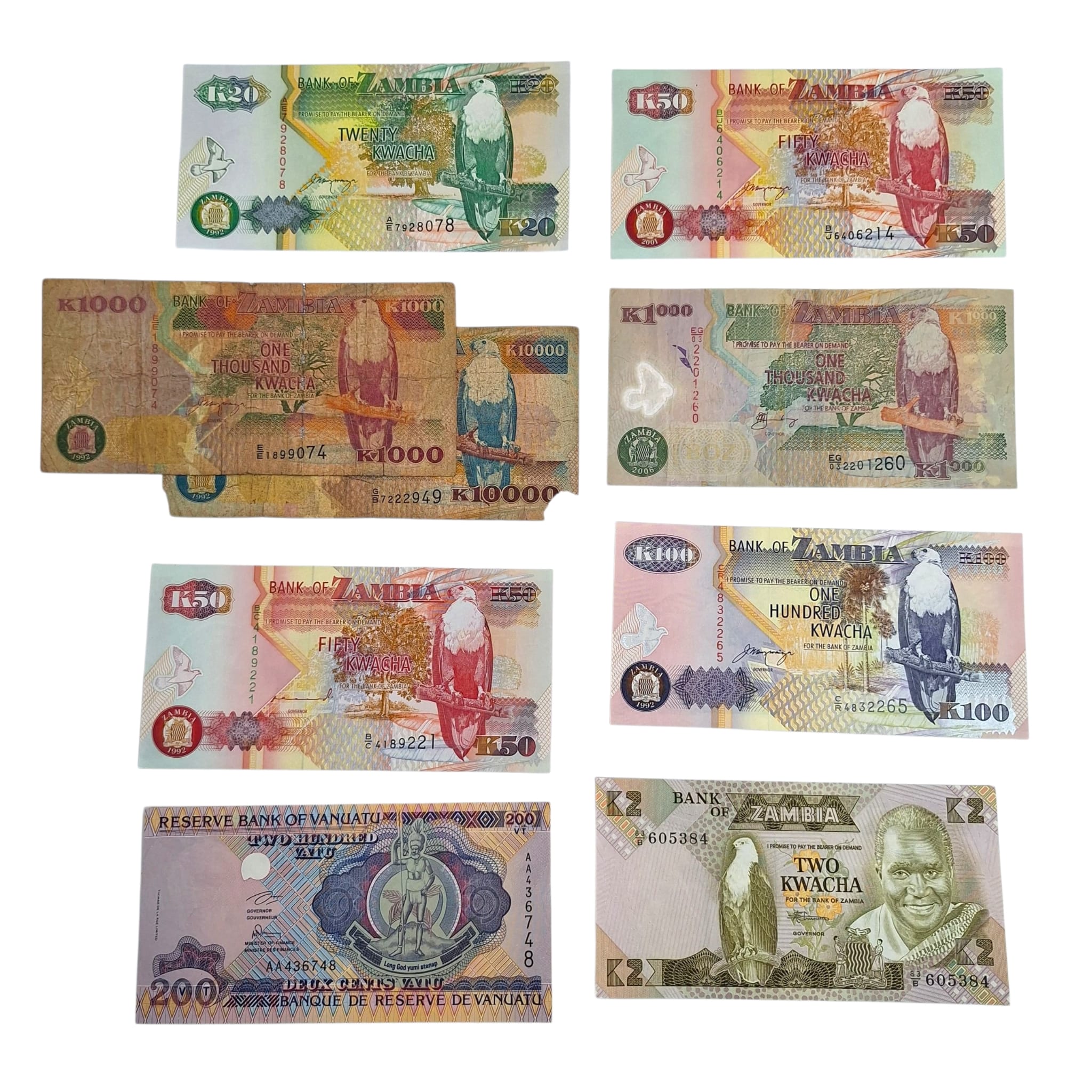 Estere. Zambia - Marocco-yemen-mali-macao-congo-man-mauritania. Lotto di 30 Banconote di Varie Na...