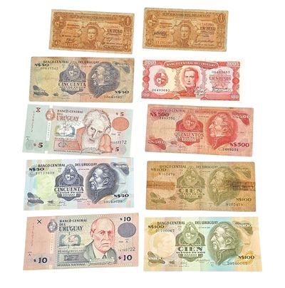 Estere. Uzbekistan-uruguay. Lotto di 25 Banconote di Varie Nazioni . Conservazioni Varie.