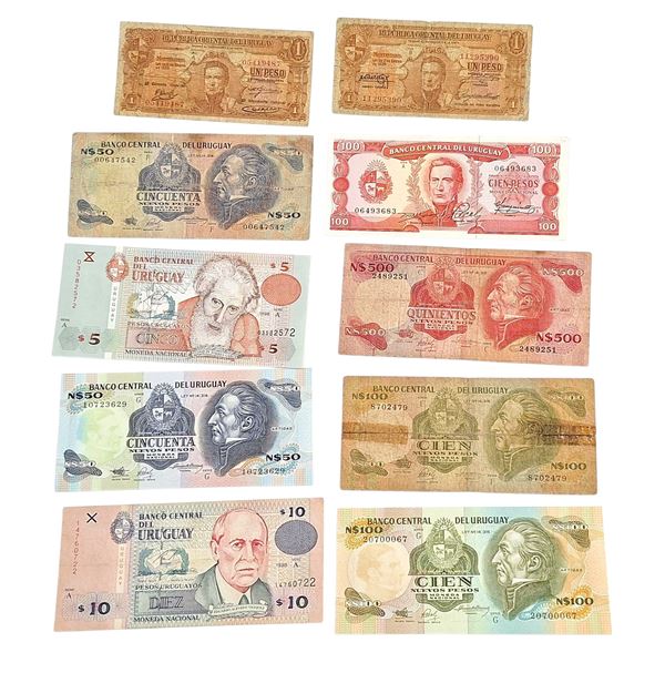 ESTERE. UZBEKISTAN-URUGUAY. Lotto di 25 banconote di varie nazioni . Conservazioni varie.