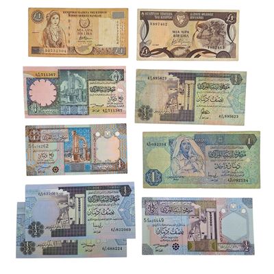Estere. Cipro-libia-lituania. Lotto di 23 Banconote di Varie Nazioni . Conservazioni Varie.