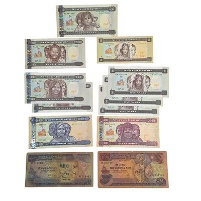 Estere. Eritrea-etiopia. Lotto di 34 Banconote. Conservazioni Varie.
