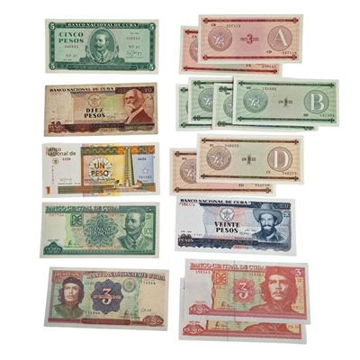 Estere. Cuba. Lotto di 24 Banconote. Conservazioni Varie.