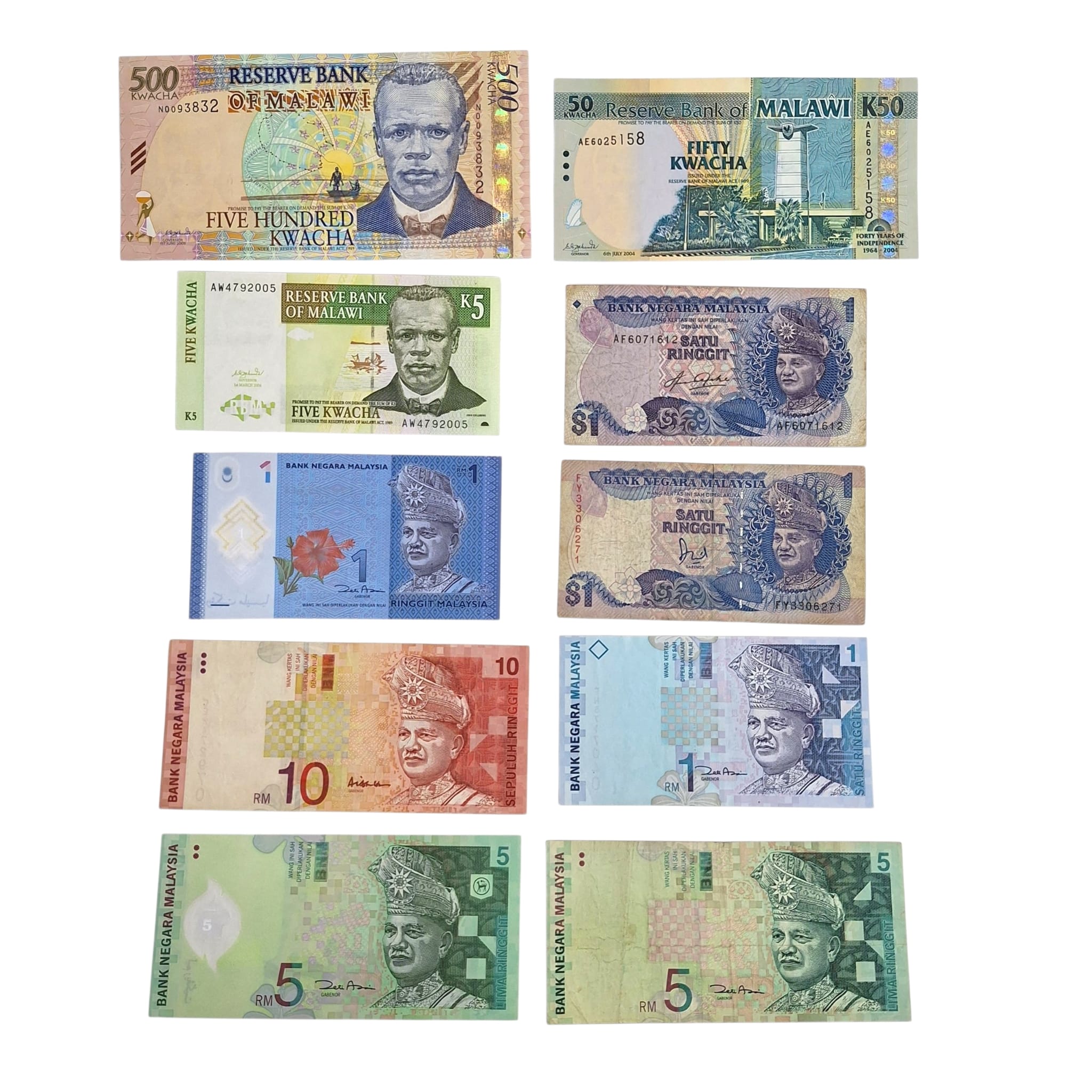 Estere. Estonia-lussemburgo-macedonia-malawi-malesia. Lotto di 22 Banconote. Conservazioni Varie.