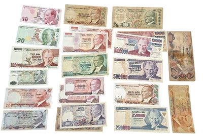 Estere. Turchia. Lotto di 22 Banconote. Conservazioni Varie.