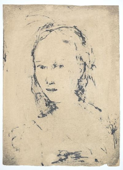 Giansone, Mario; Ritratto femminile (tecnica mista su carta)