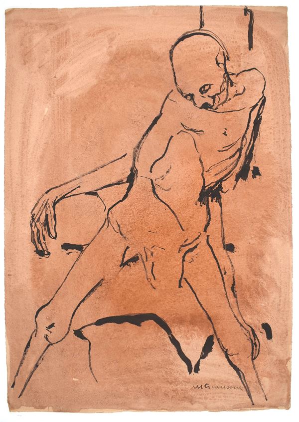 Mario Giansone. Tecnica mista su carta  - Auction ART AND ARTISTS' BOOKS FROM THE MARIO PADOVAN'S LIBRARY - Bertolami Fine Art - Casa d'Aste