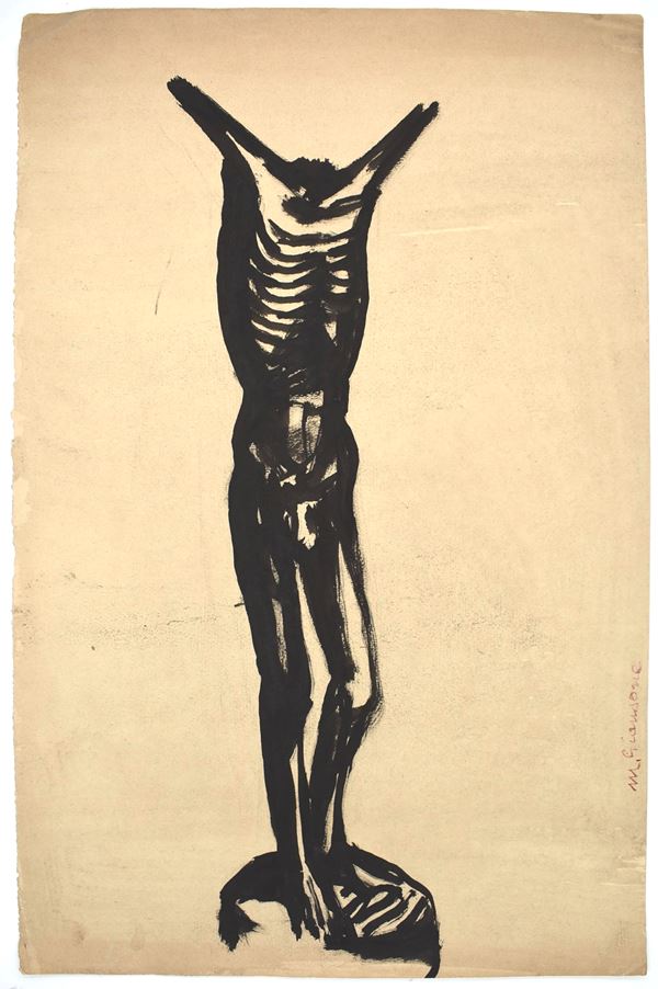 Mario Giansone. Figura anatomica  - Asta LIBRI D'ARTE E D'ARTISTA DALLA BIBLIOTECA DI MARIO PADOVAN - Bertolami Fine Art - Casa d'Aste