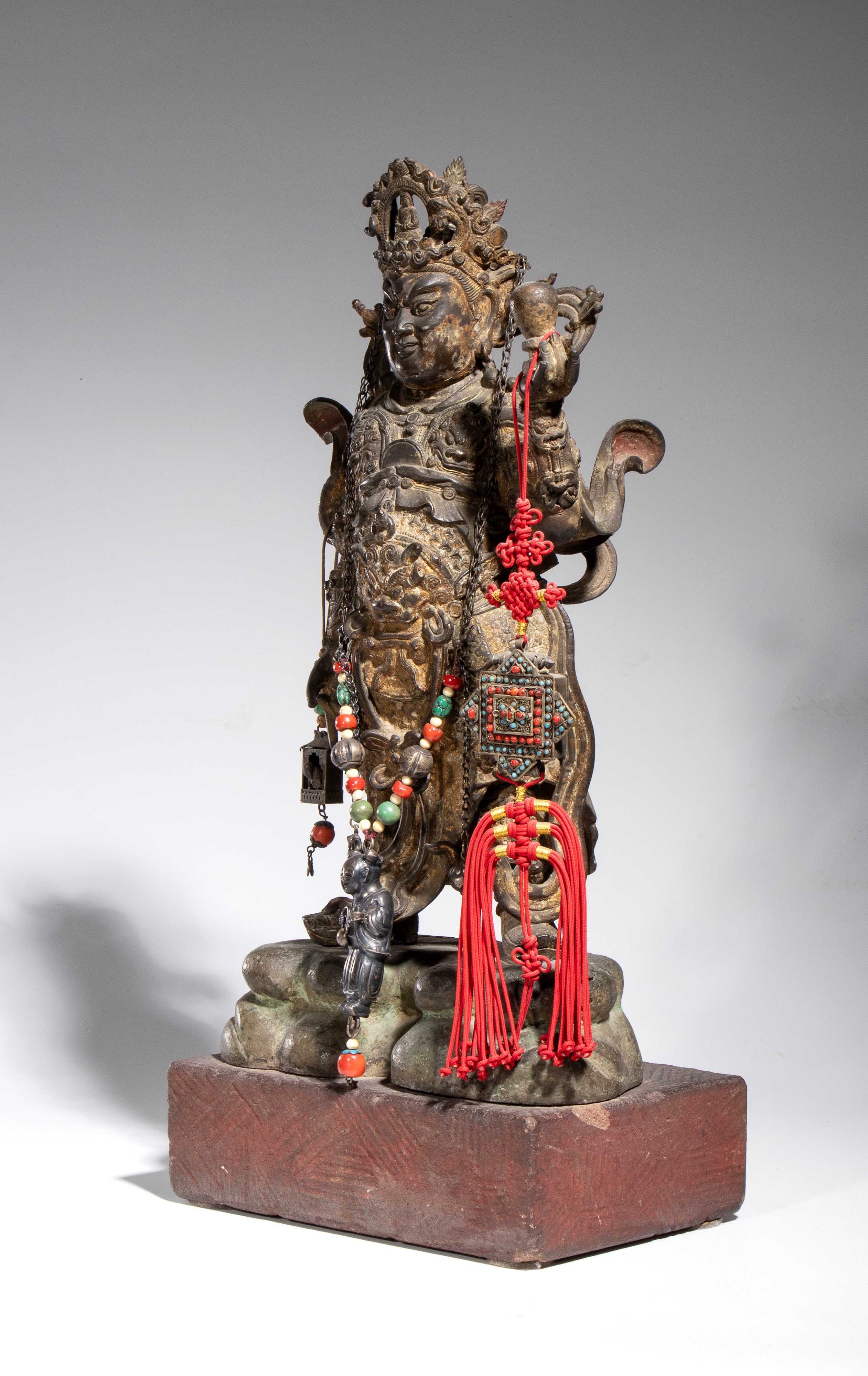 Weituo Pusa, Figura in bronzo, Cina, fine dinastia Qing (XIX secolo)