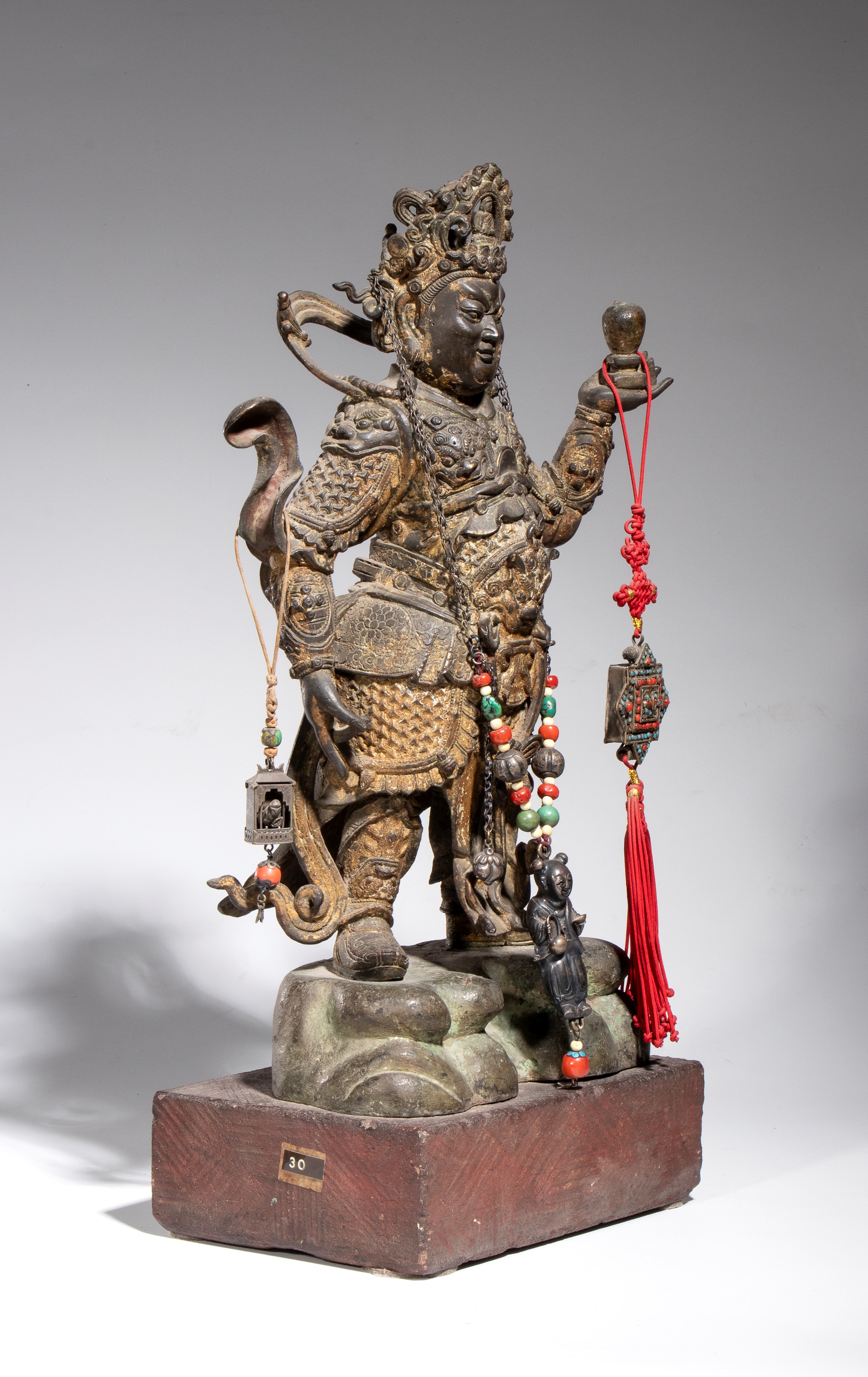 Weituo Pusa, Figura in bronzo, Cina, fine dinastia Qing (XIX secolo)