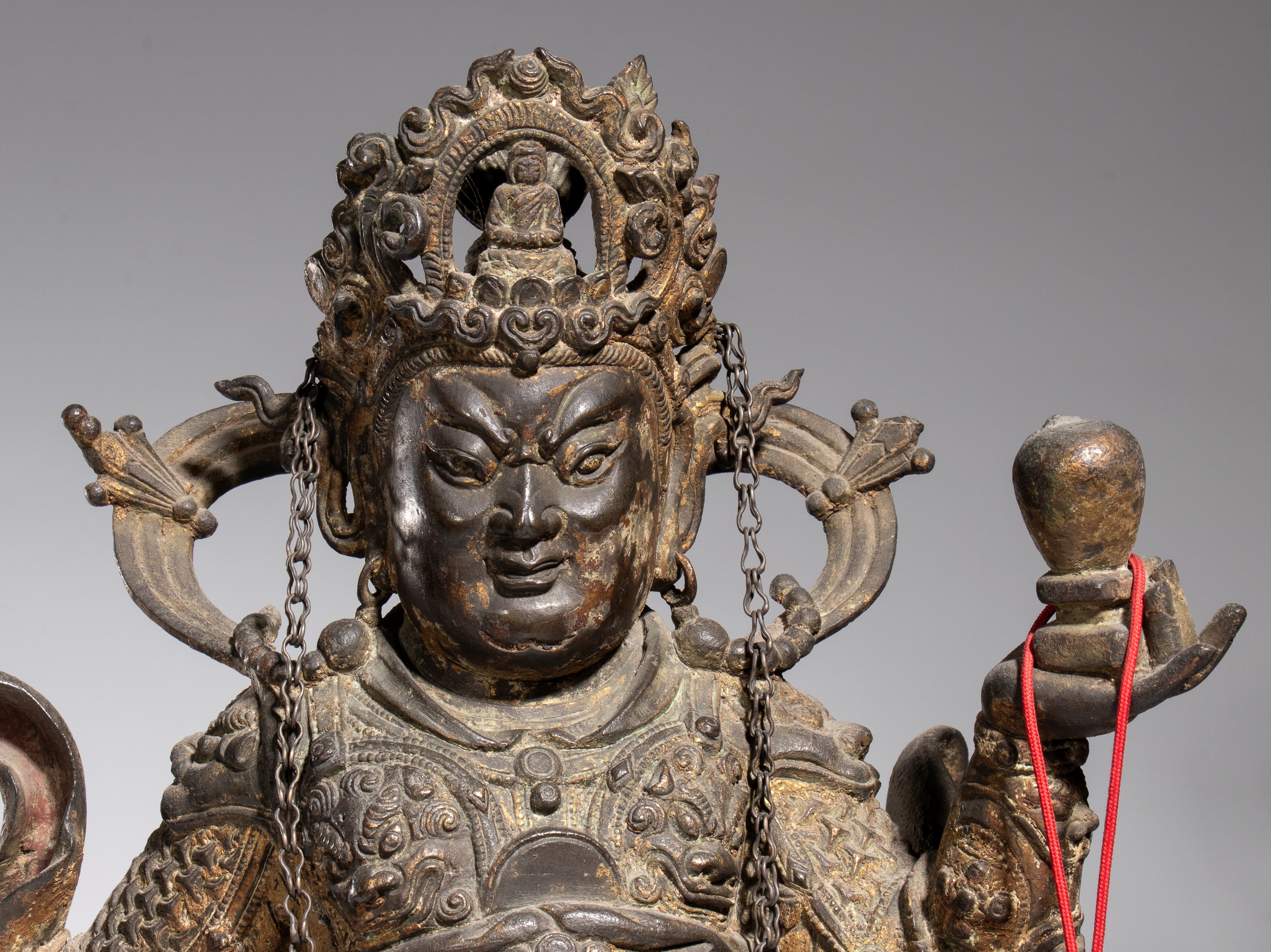 Weituo Pusa, Figura in bronzo, Cina, fine dinastia Qing (XIX secolo)