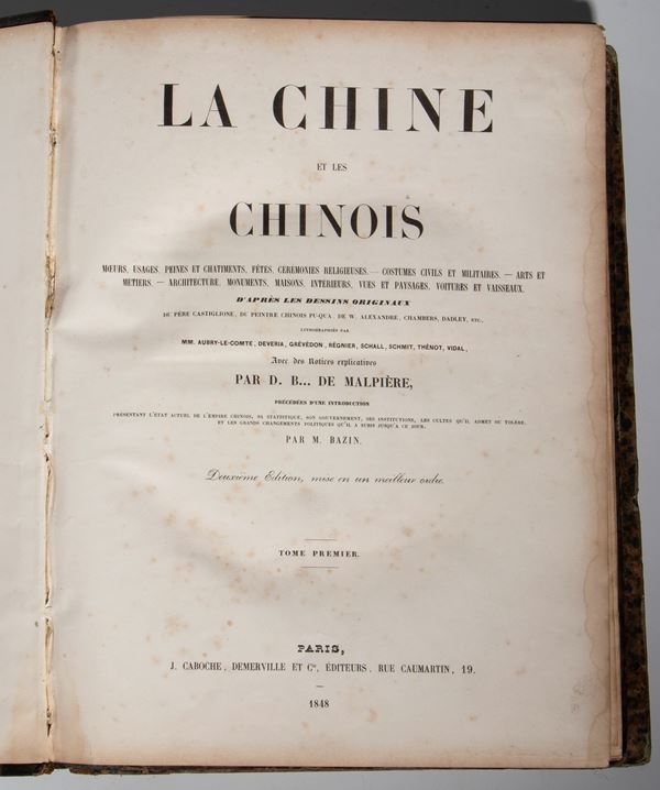 Two original volumes La Chine et les chinois. France, 1848