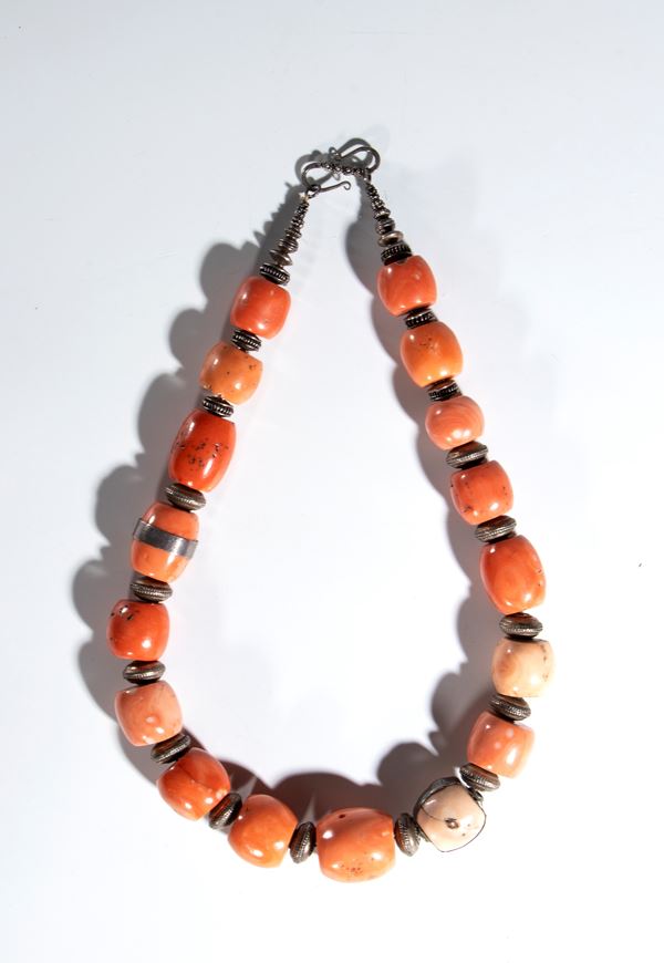 Coral bead bracelet. 20th century, Tibet or Nepal.