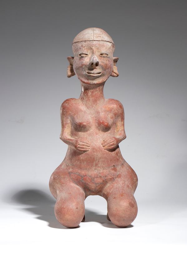 Figura femminile antropomorfa in terracotta. Messico, Periodo preclassica/protoclassica