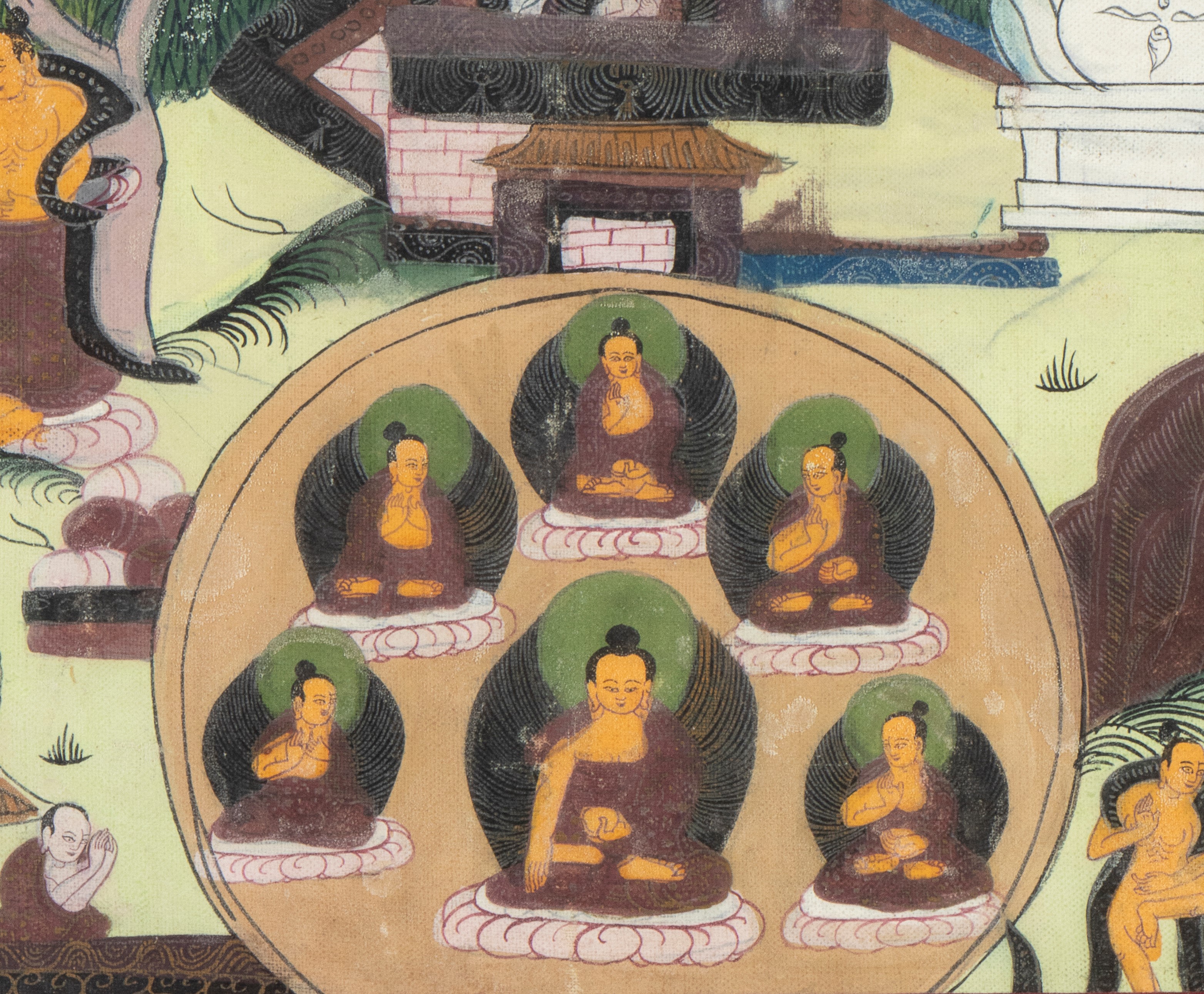 Thangka, Il Buddha Shakyamuni al Monte Meru, Tibet, XX secolo