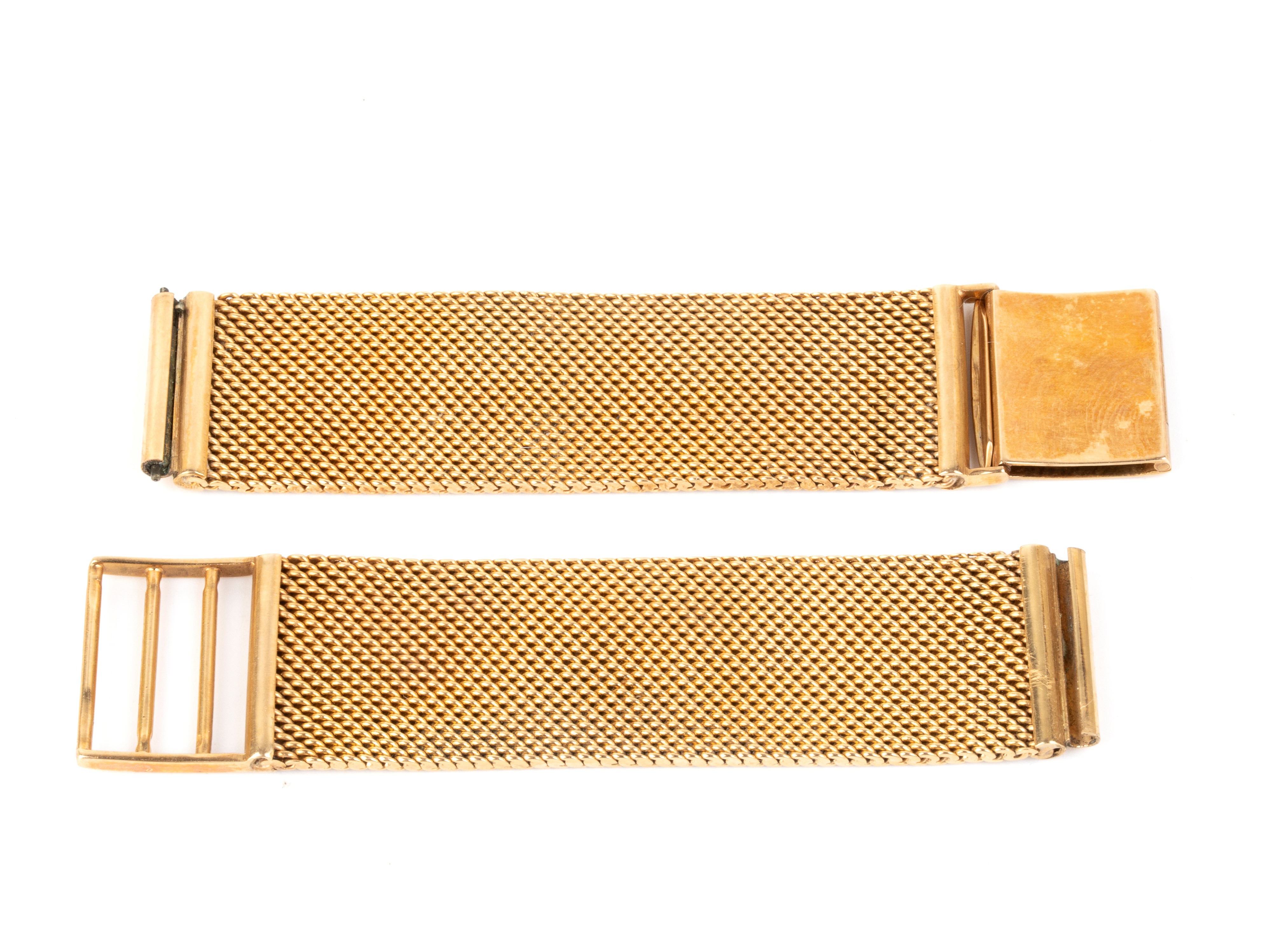 Bracciale per orologio in oro, maglia semi-rigida, anni '60
