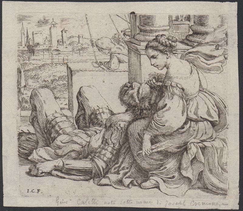 Giuseppe Caletti - Sansone e Dalila (acquaforte)