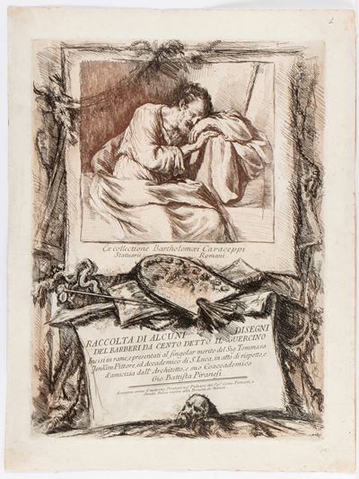Frontespizio della “Raccolta di alcuni disegni del Barberi da Cento detto il Guercino…”