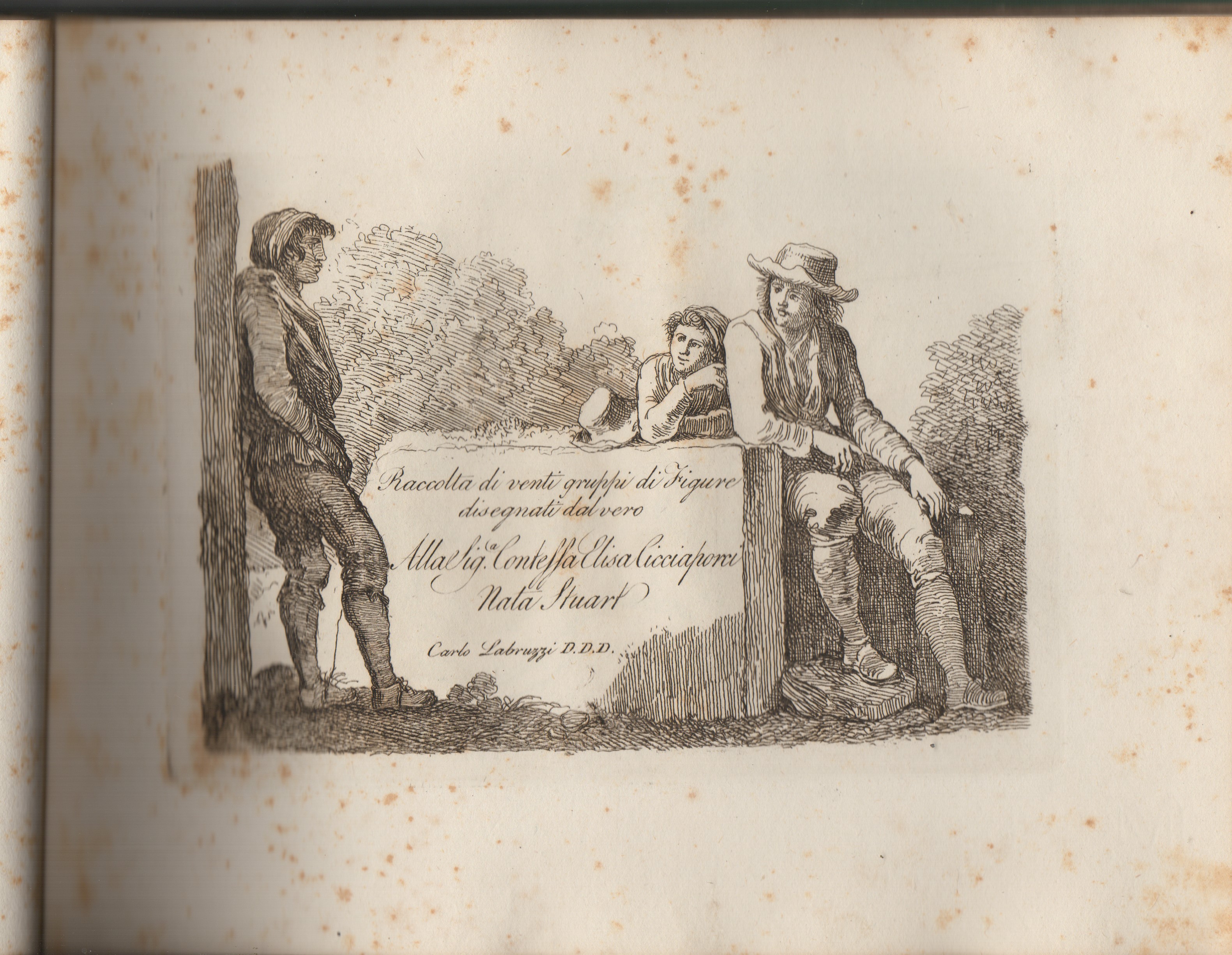 Carlo Labruzzi - Figure originali (tre serie di acqueforti, 1780) in volume rilegato