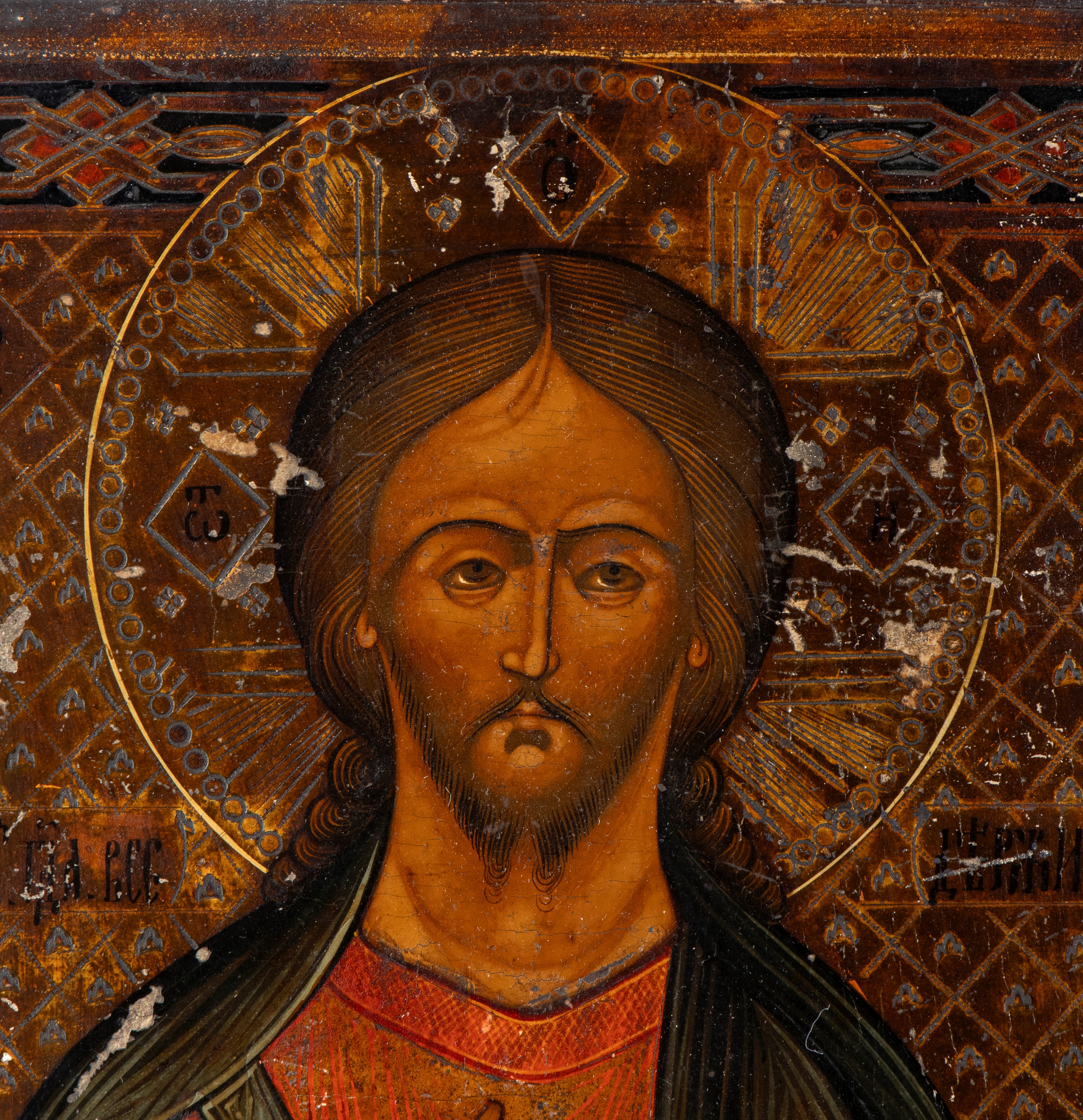 Icona russa del Pantocratore, tempera su tavola, fine XIX secolo