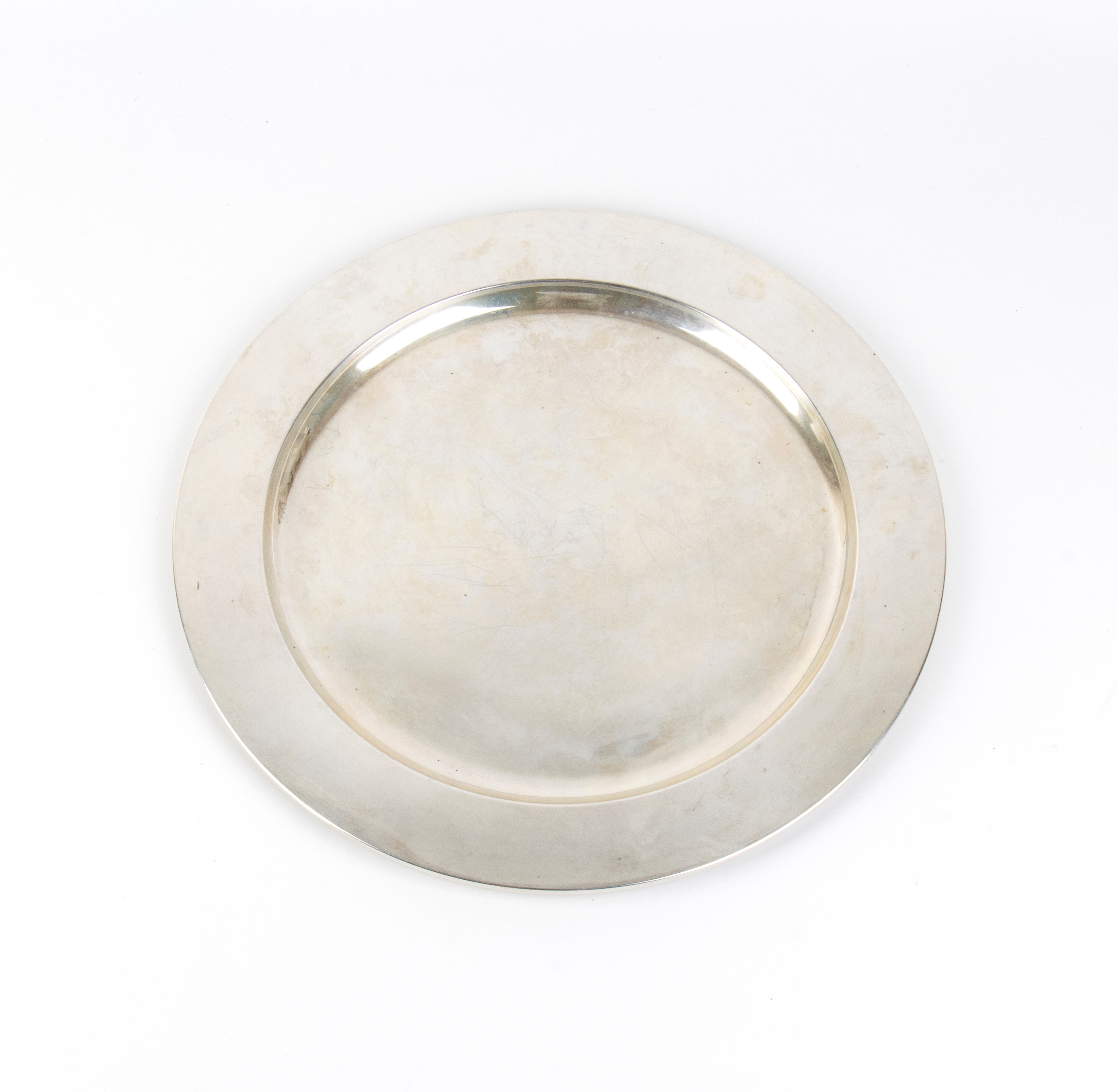 Piatto italiano in argento 800/1000, diametro 35 cm