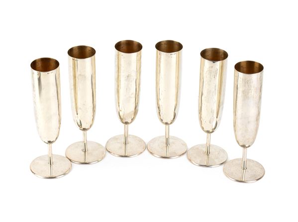 Set di 6 flûte italiani in argento
