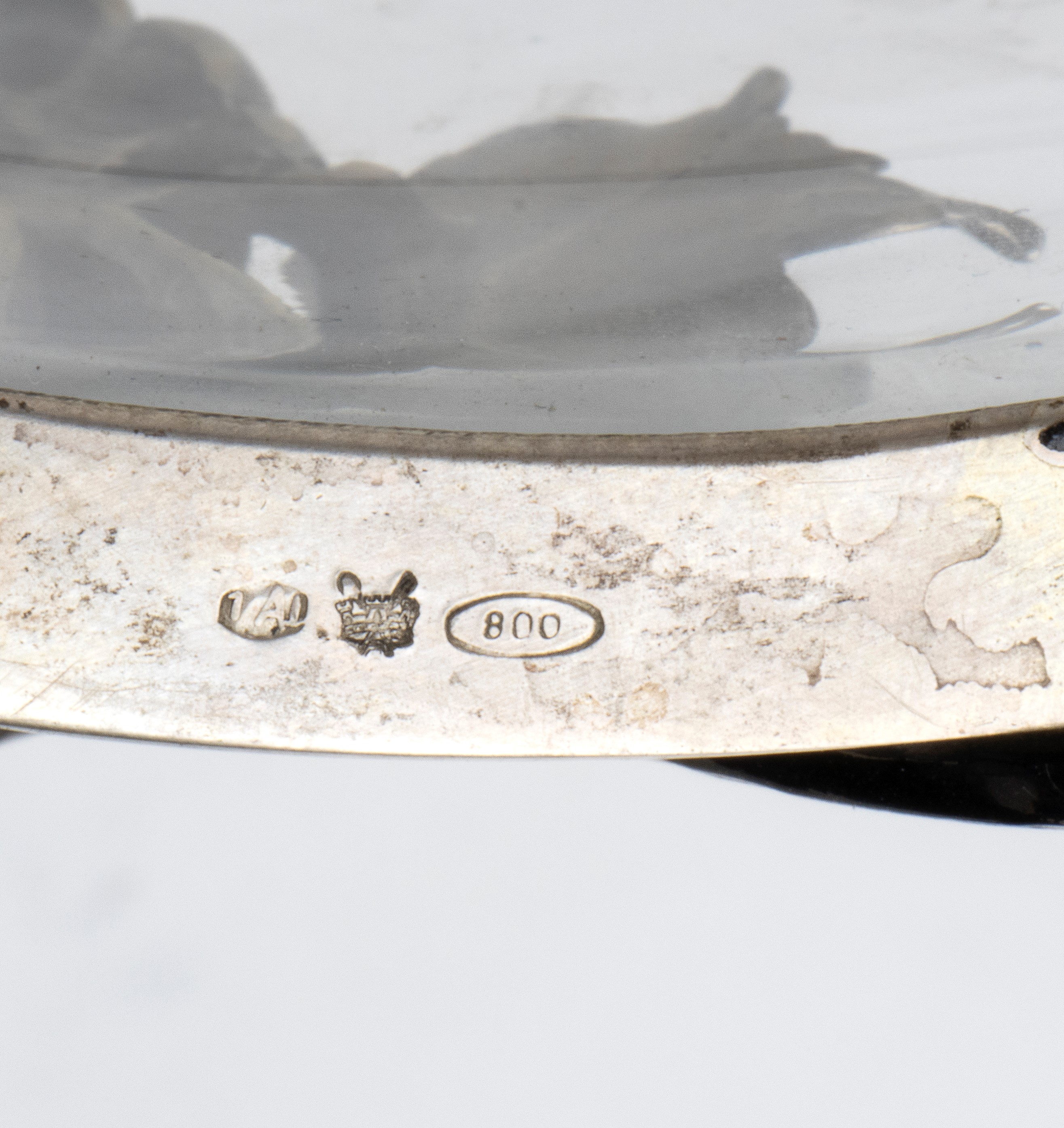 Cesa - Portapasticceria e coppa da servizio (punch bowl) in vetro e argento, metà XX secolo