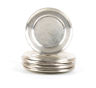 Set di 12 piattini peruviani, argento 925/1000 punzonato, metà XX secolo