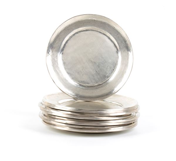 Set di 12 piattini peruviani in argento