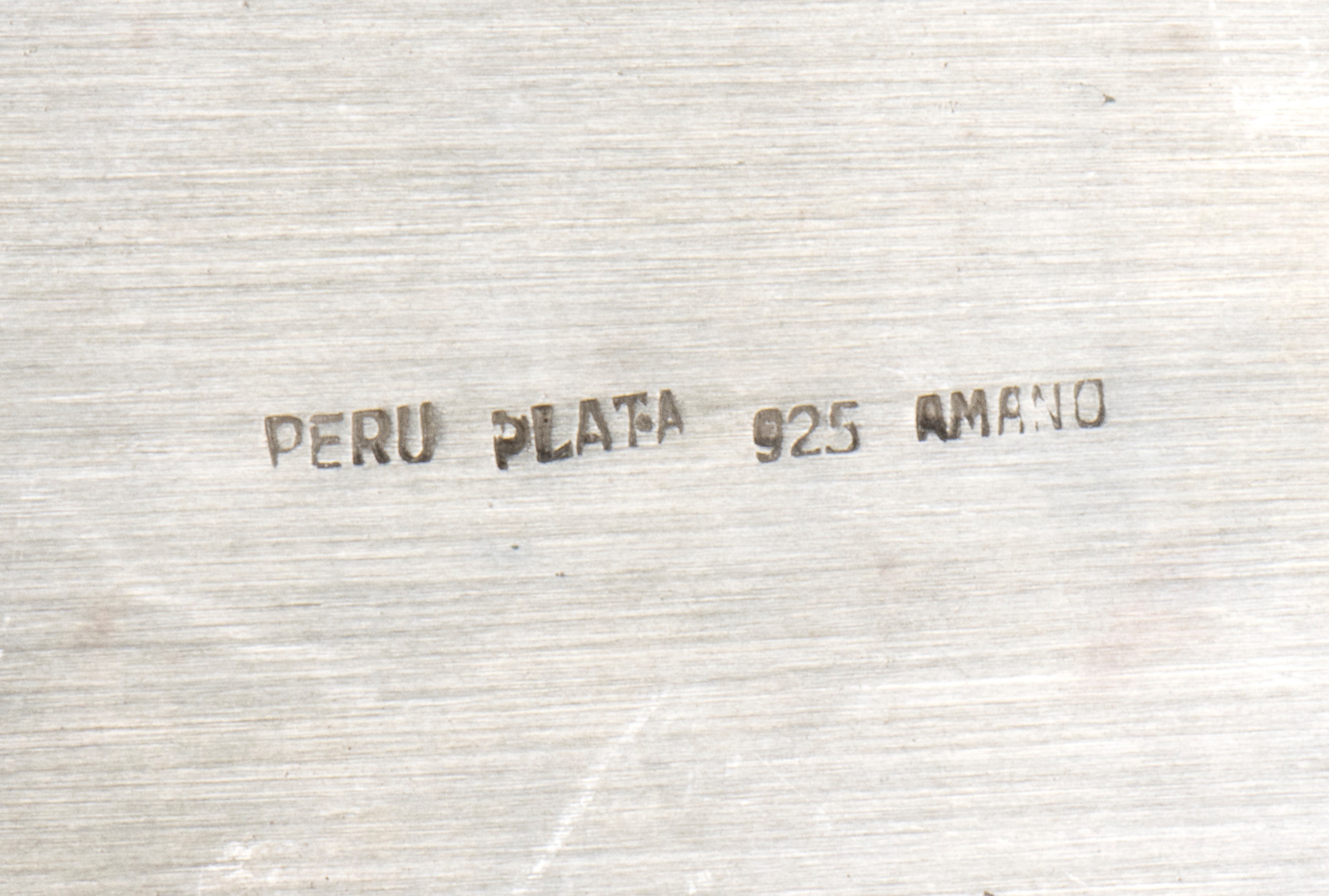 Set di 12 piattini peruviani, argento 925/1000 punzonato, metà XX secolo
