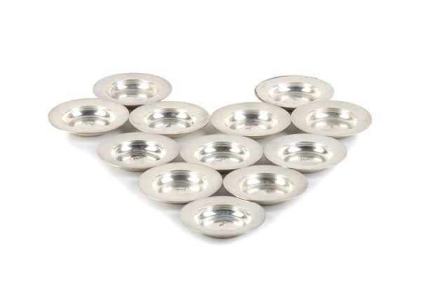 Set di 12 ciotoline italiane in argento 