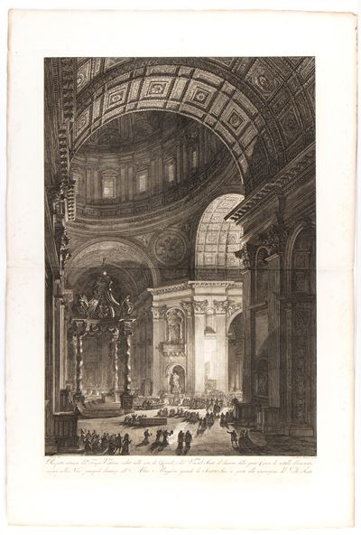 Prospetto interiore del Tempio Vaticano veduto nelle sere di Giovedì