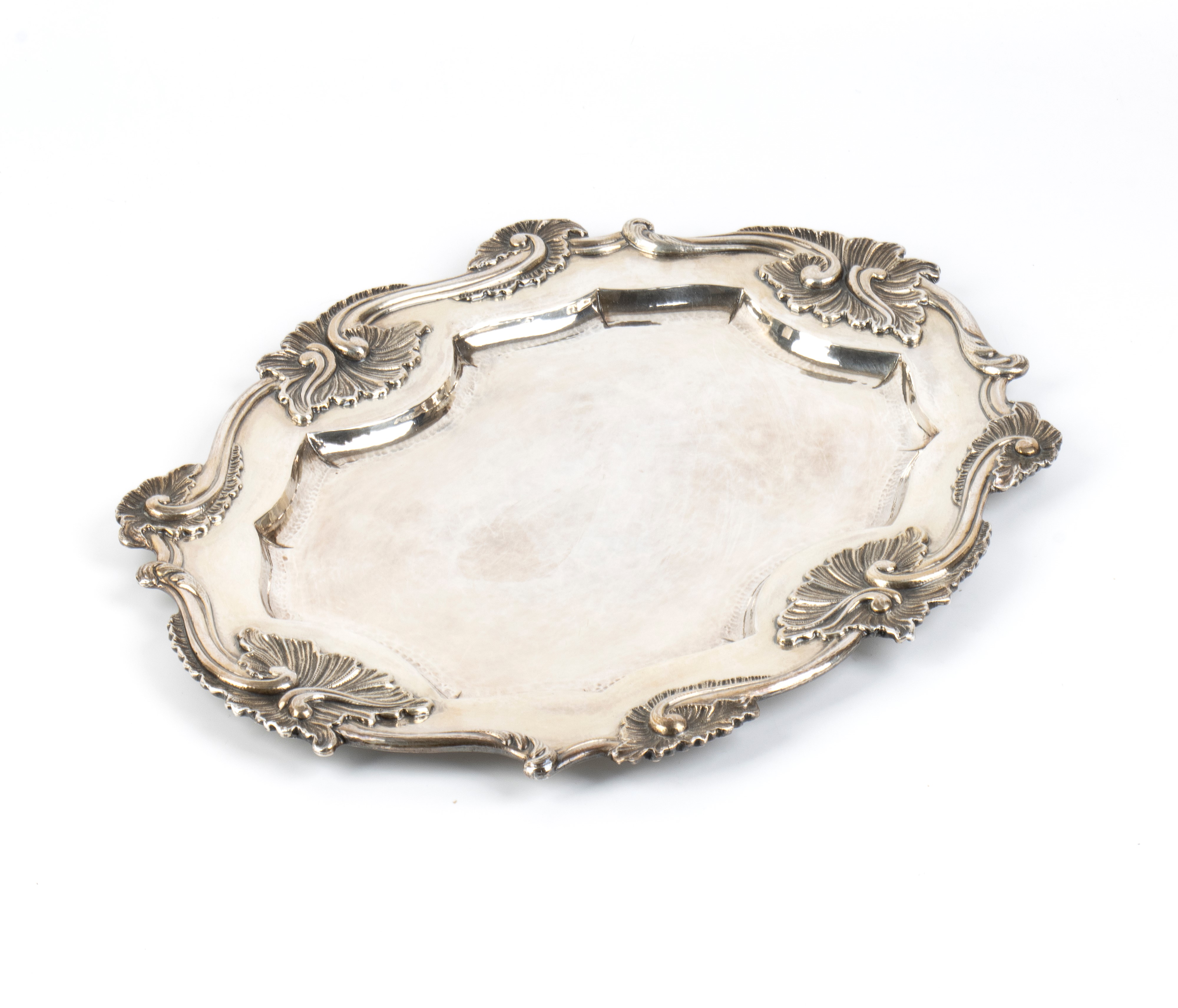 Buccellati - Vassoio in argento 925/1000, forma ovale mistilinea