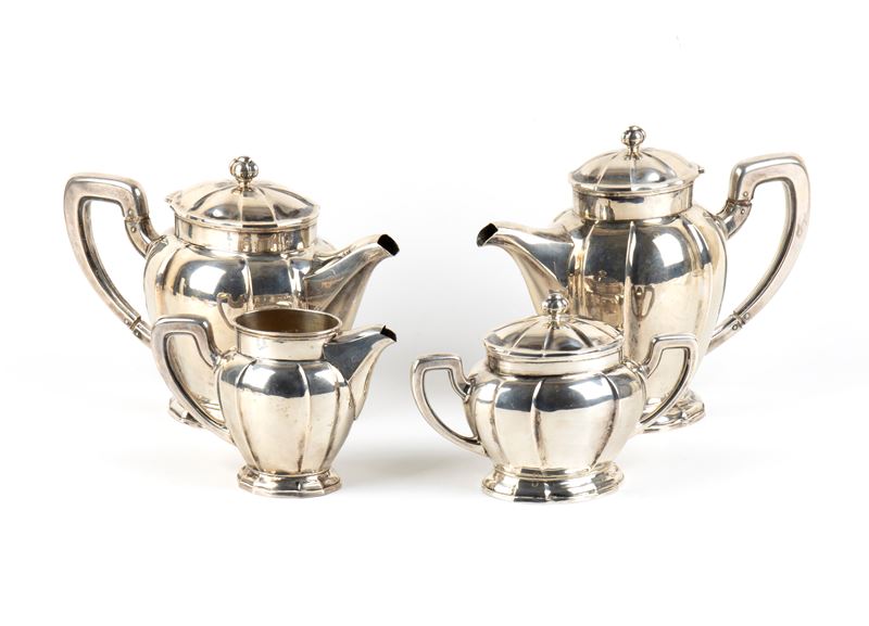 Servizio da tè e caffè italiano, argento 800/1000 (4 pezzi), 1935-1945