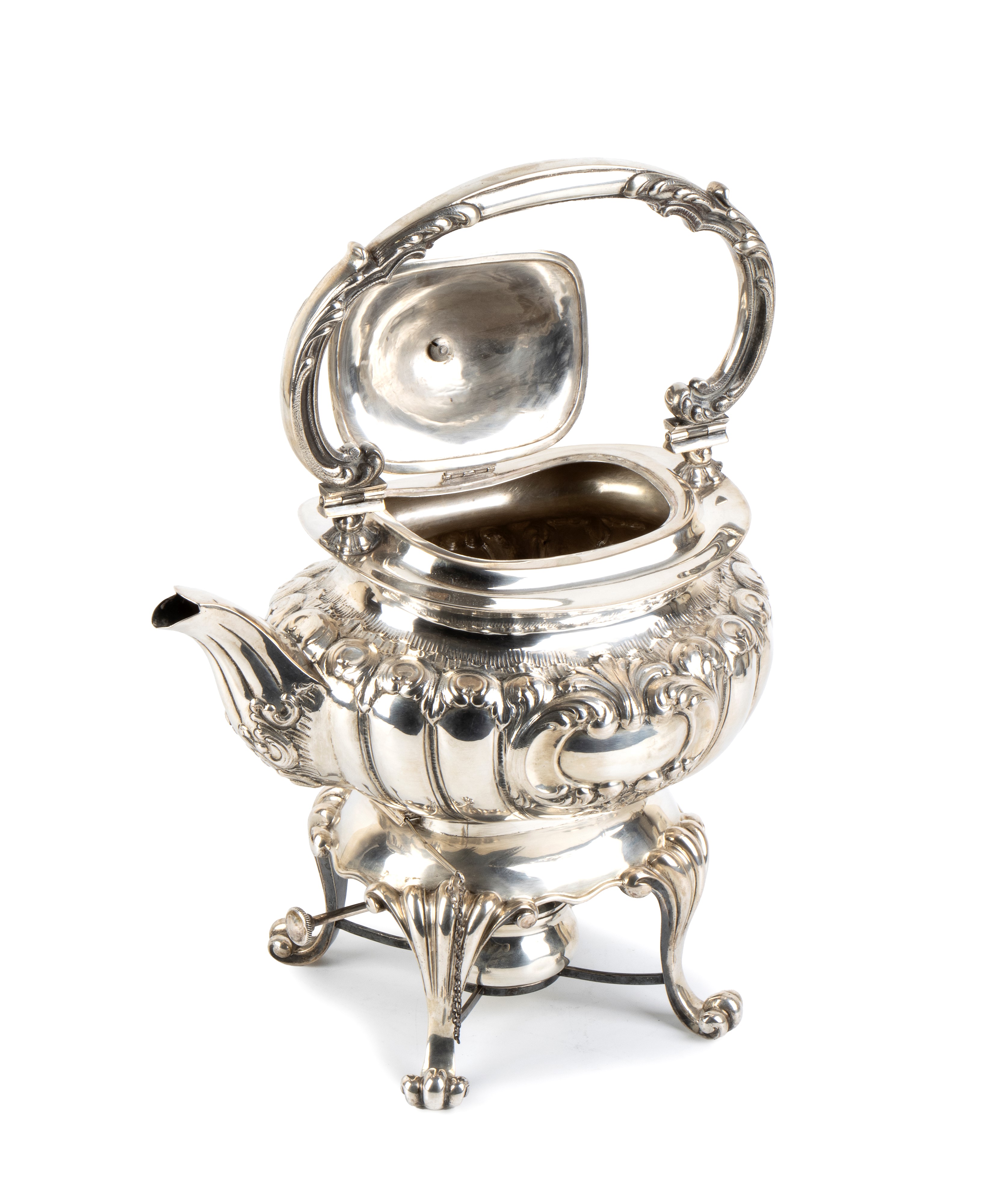 Samovar italiano, argento 800/1000, XX secolo