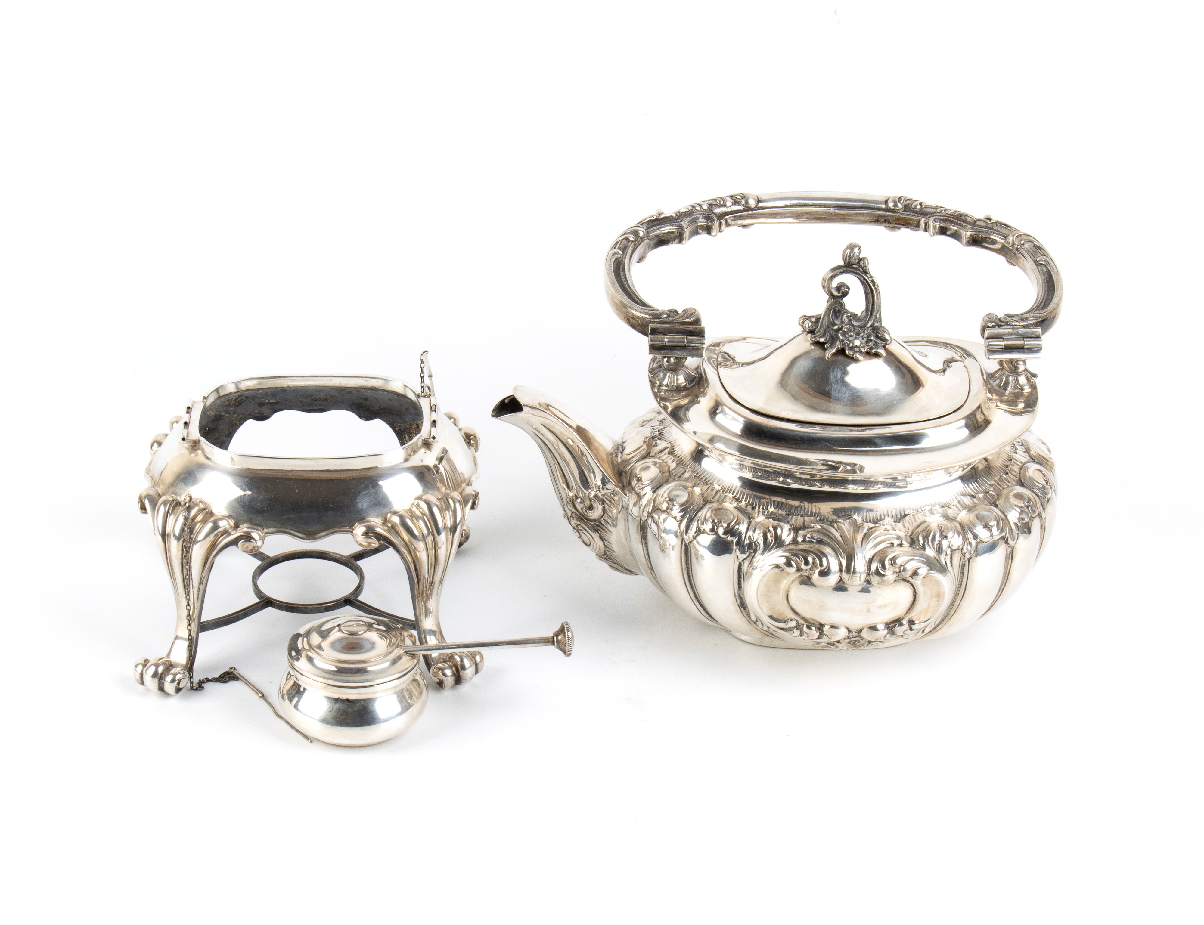 Samovar italiano, argento 800/1000, XX secolo