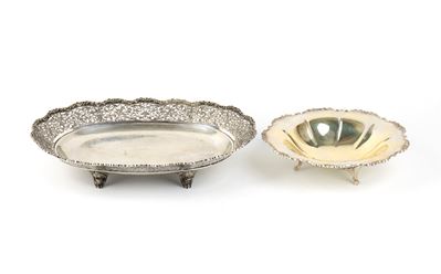 Argentiere italiano, Coppia di cestini italiani in argento (argento 800/1000), metà XX secolo