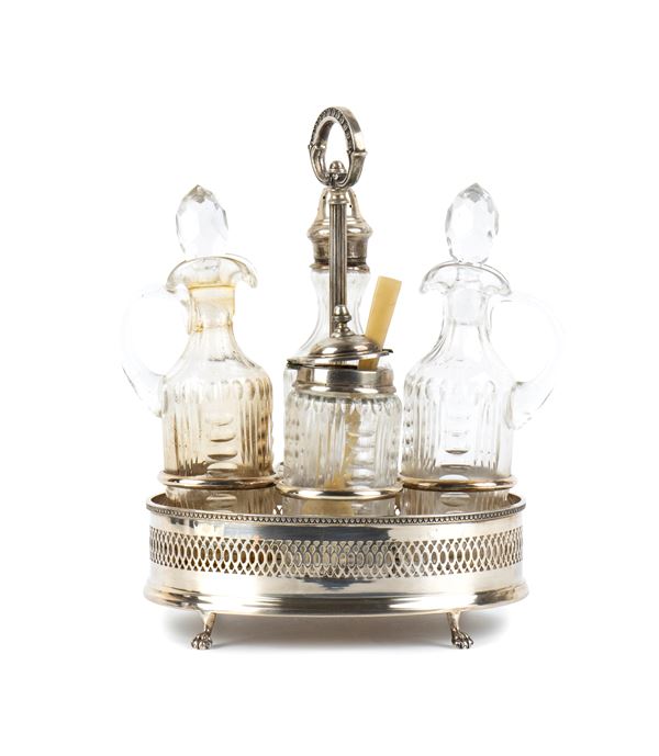 Italian solid silver cruet set