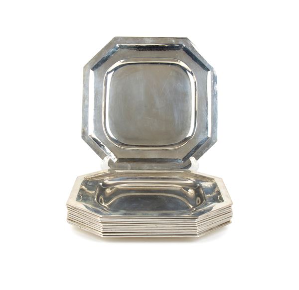 SILVER STYLE di SCALTRITI &amp; MAROCCO - Set di 12 sottopiatti italiani in argento 