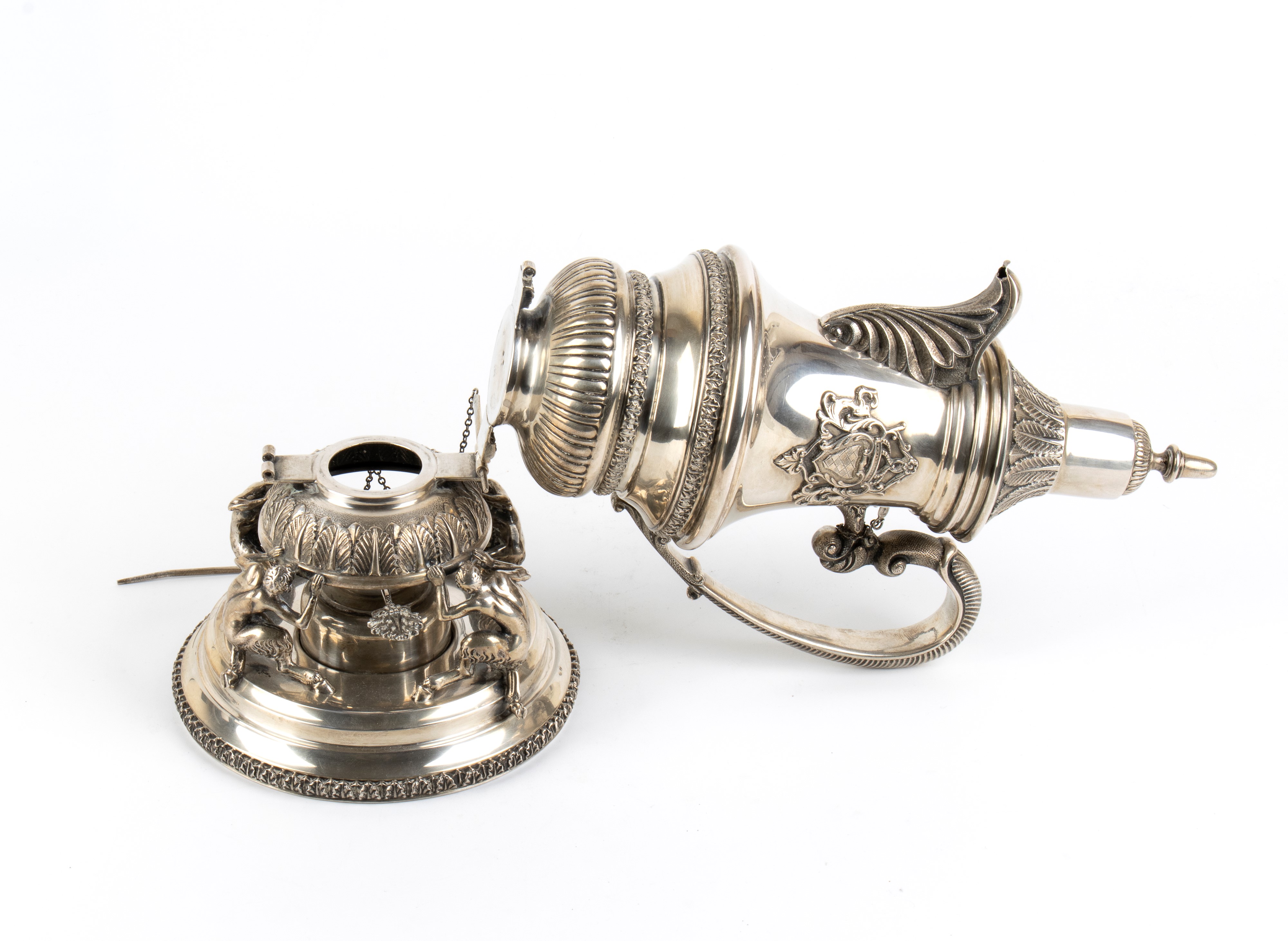 Samovar italiano, argento 800/1000, metà XX secolo