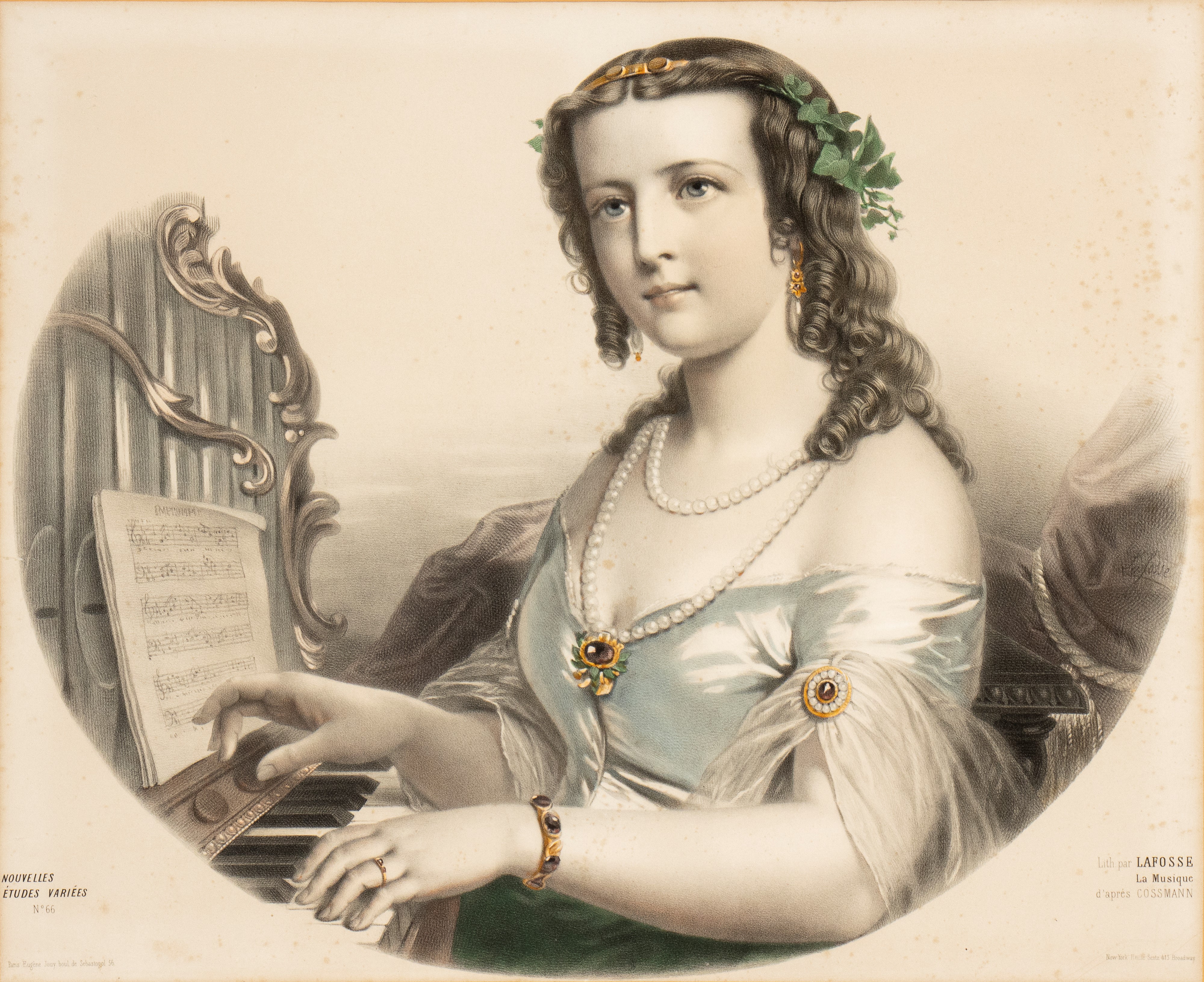 Lafosse, La Musica, litografia (Francia, XIX secolo)