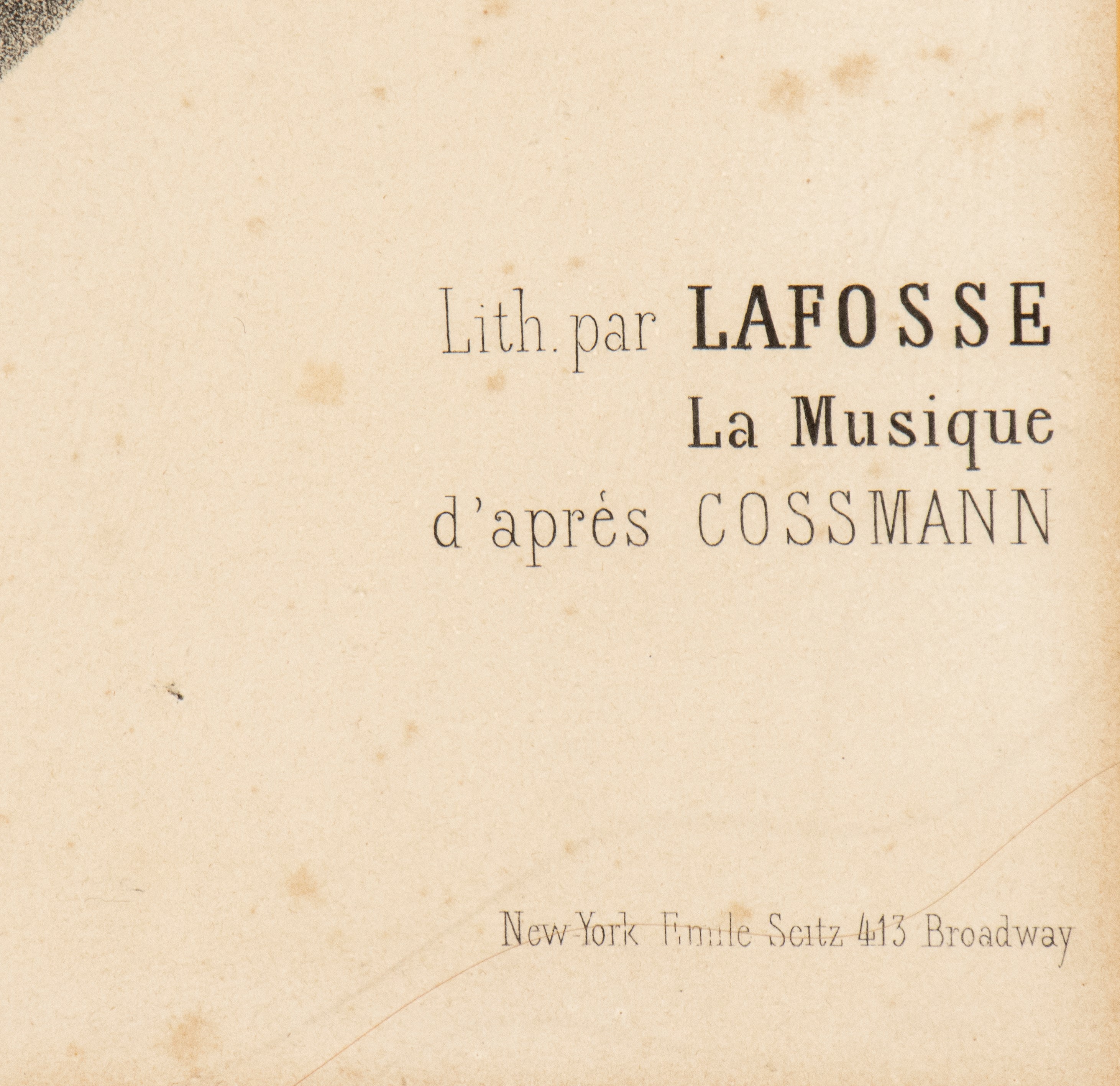 Lafosse, La Musica, litografia (Francia, XIX secolo)