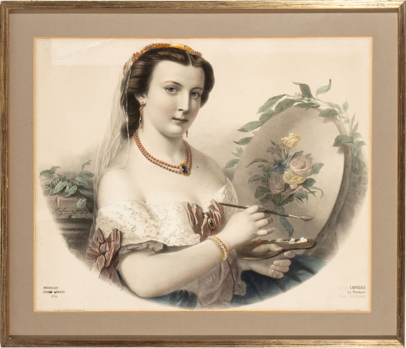 Lafosse, La Pittura, litografia, Francia, XIX secolo