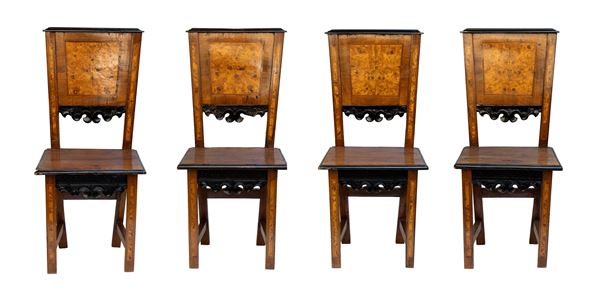 Set of four chairs from Lombardy - Veneto