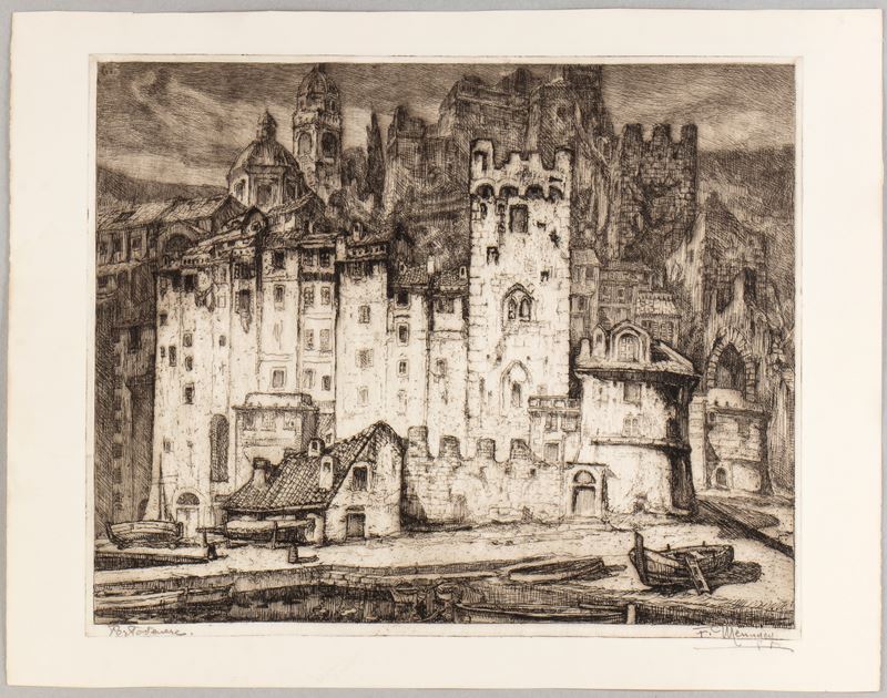 Francesco Mennyey - Portovenere (acquaforte)